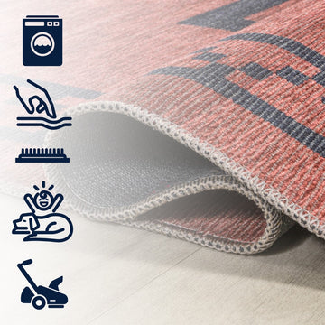 Korsa Geometric Medallion Machine-washable Area Rug